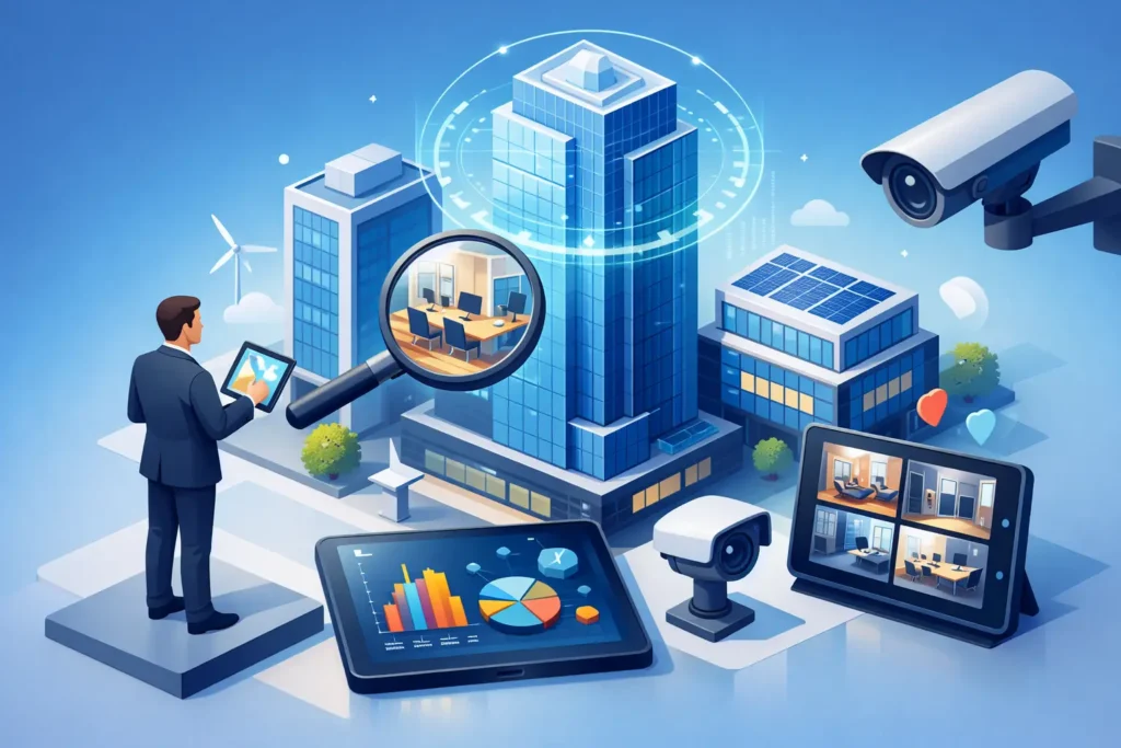 Auditoría de edificios corporativos con control real